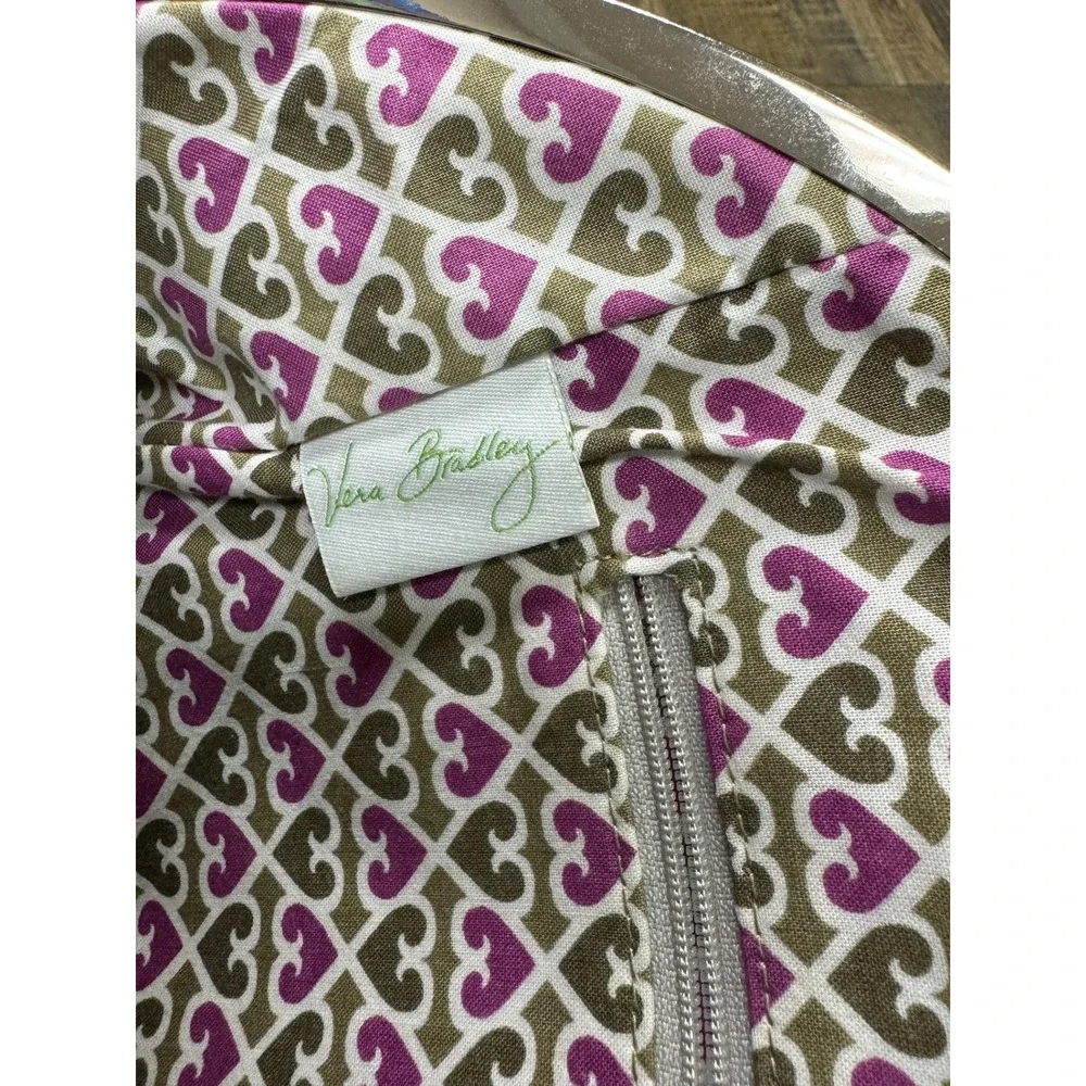 Vera Bradley Quilted Portobello Floral Bag Eloise Kiss Lock Satchel Green Purple